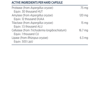 Designs for Health ZymeGest 60 caps Protease Amylase Lipase Tilactase Betaine HCl Ingredients Panel Australia Health Potential
