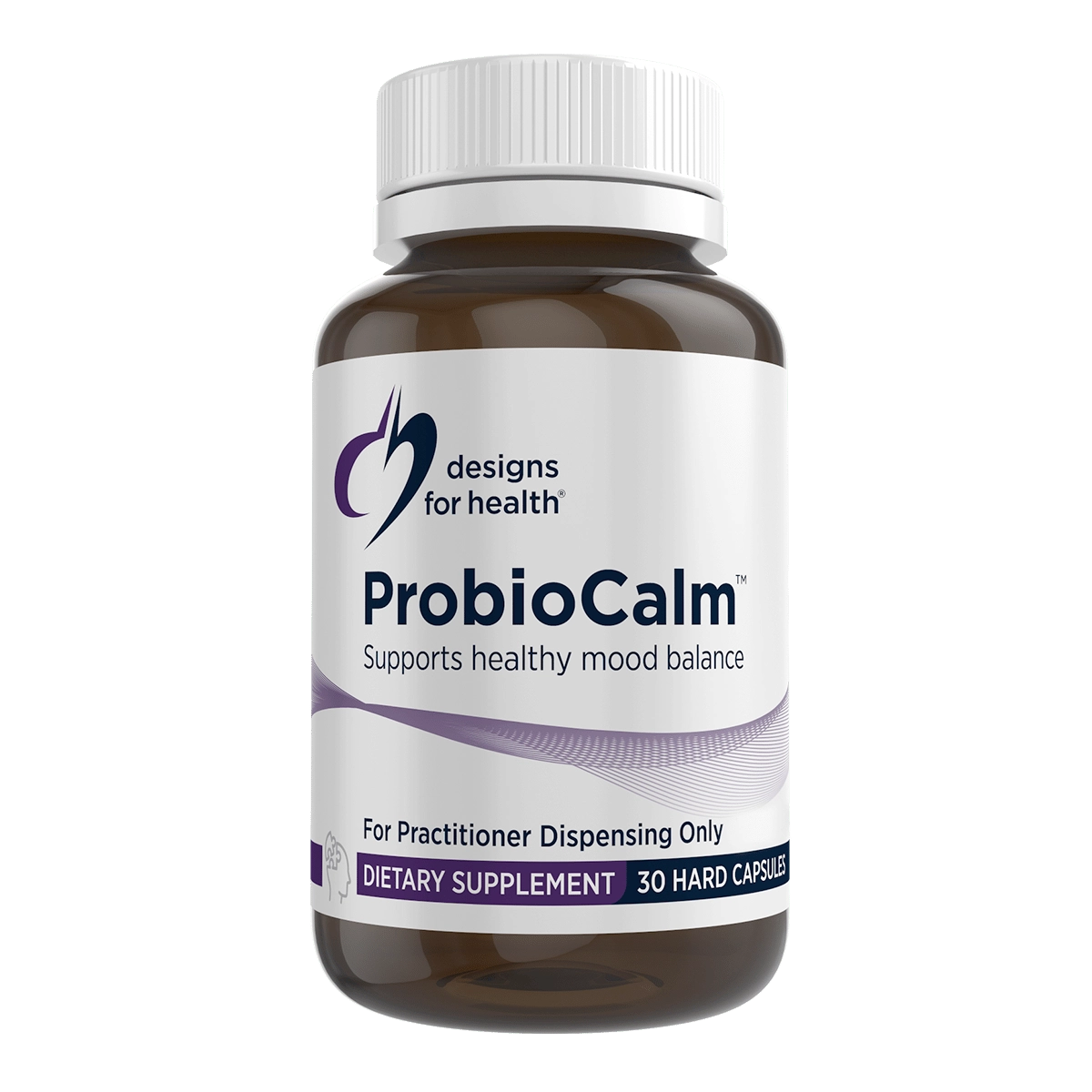Designs for Health ProbioCalm 30 caps ProbioBrain Bifidobacterium longum 1714 saffron lemon balm mood stress gut brain axis Australia Health Potential