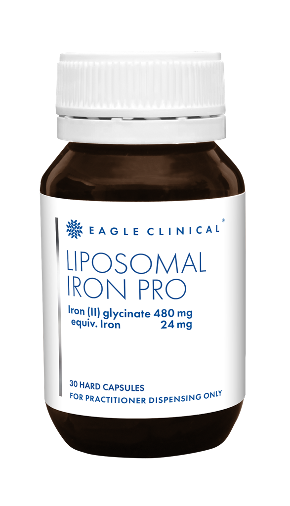 Eagle Clinical Liposomal Iron Pro 30 capsules vegan iron glycinate  energy fatigue red blood cell support Australia Health Potential