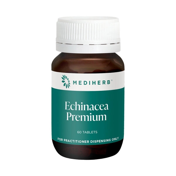 MediHerb Echinacea Premium 60 Tabs Echinacea Angustifolia Purpurea Alkylamides Immune Support Cold Relief Kerry Bone Practitioner Only Australia Health Potential