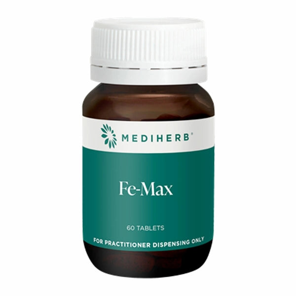 MediHerb Fe-Max 60 Tabs Iron Bisglycinate Withania Codonopsis Activated B Vitamins Iron Support Red Blood Cells Australia Health Potential