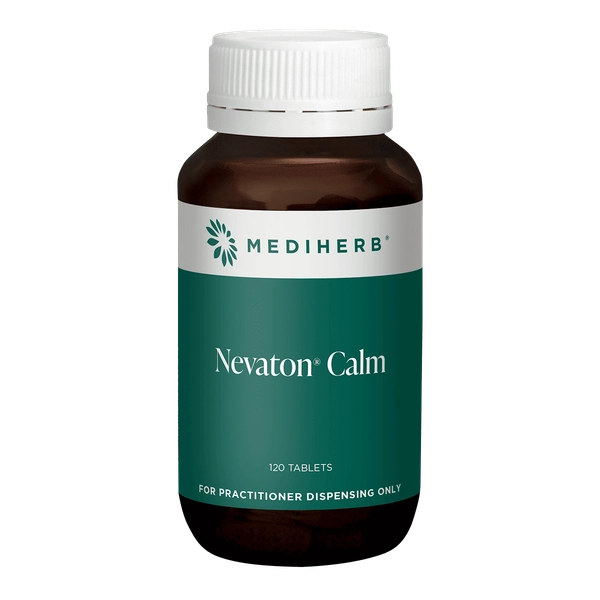 MediHerb Nevaton Calm 120 Tabs Zizyphus Passionflower Lemon Balm Chamomile Mild Anxiety Nervous Tension Calm Australia Health Potential