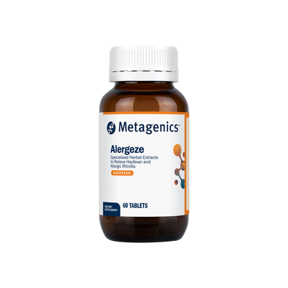 Metagenics Alergeze 60 tabs NRAZ Quercetin Bromelains Hayfever Allergy Rhinitis Australia Health Potential