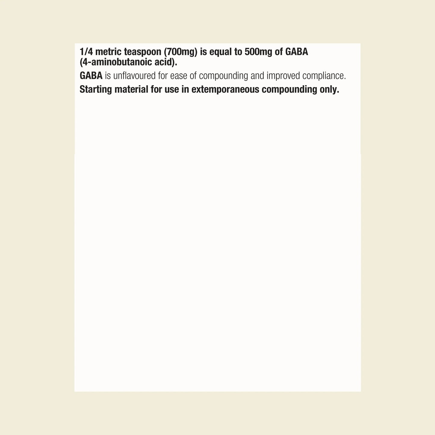 Metagenics GABA Powder Pure GABA Neurotransmitter Anxiety Sleep Ingredients Panel Australia Health Potential
