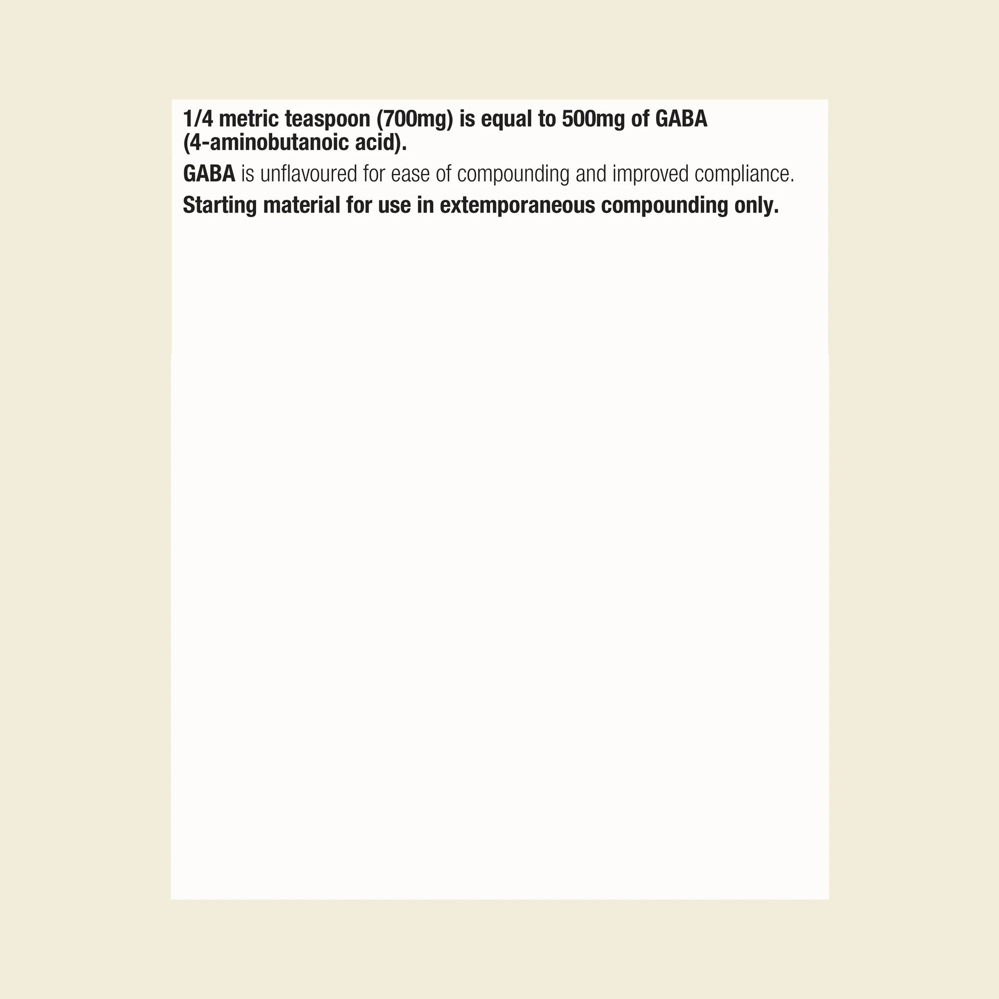 Metagenics GABA Powder Pure GABA Neurotransmitter Anxiety Sleep Ingredients Panel Australia Health Potential