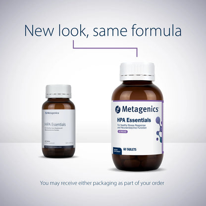 Metagenics HPA Essentials New Look Same Formula Adrenal HPA Stress Cortisol Support Australia Health Potential