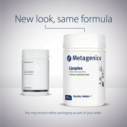Metagenics Lipoplex New Look Same Formula red yeast rice cholesterol cardiovascular support Australia Health Potential