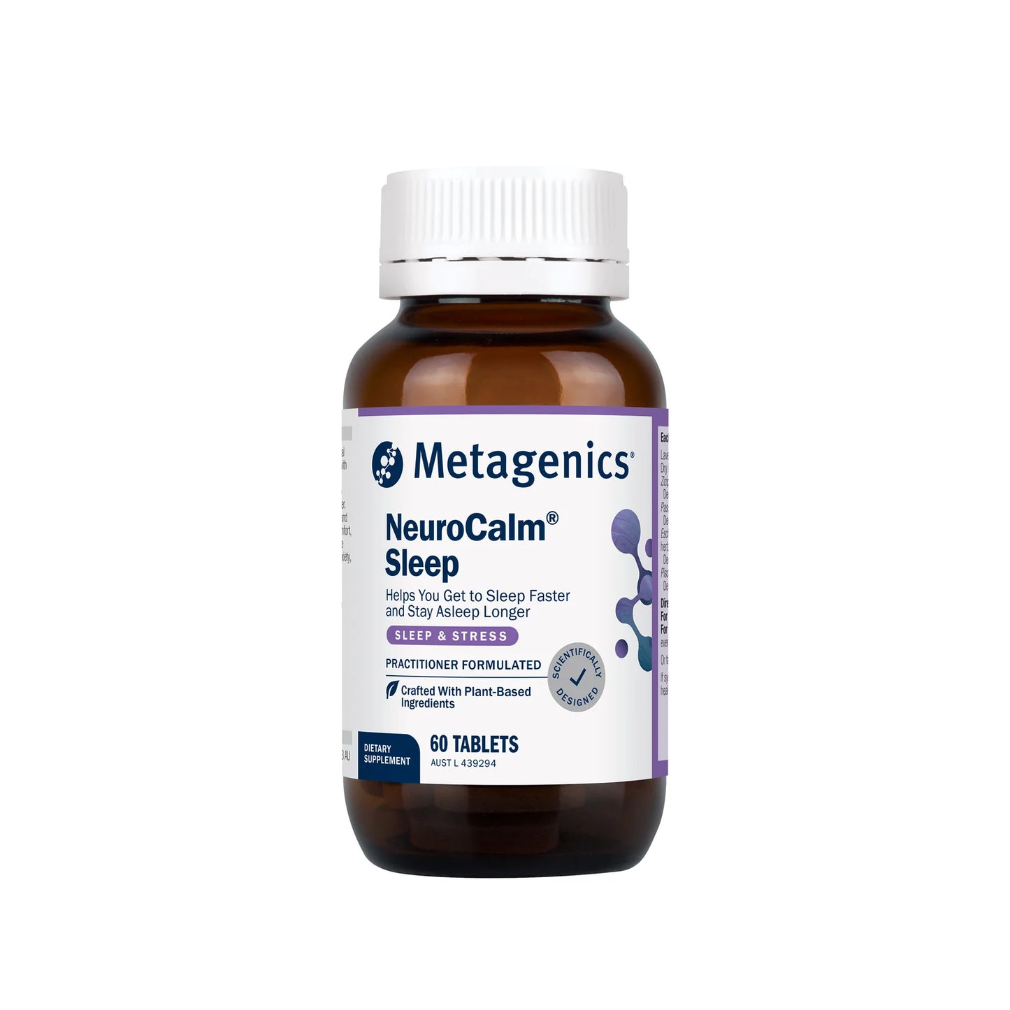 Metagenics NeuroCalm Sleep 60 tabs lavender zizyphus passionflower California poppy Jamaica dogwood sleep insomnia anxiety Australia Health Potential