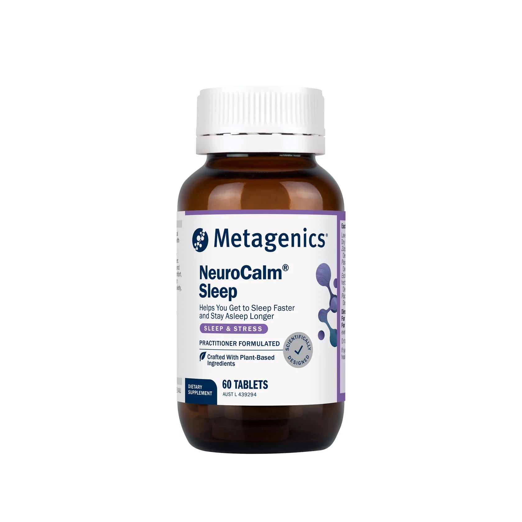 Metagenics NeuroCalm Sleep 60 tabs lavender zizyphus passionflower California poppy Jamaica dogwood sleep insomnia anxiety Australia Health Potential