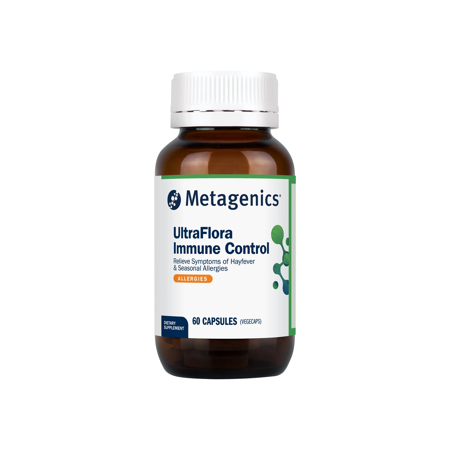 Metagenics UltraFlora Immune Control Probiotic 60 caps LGG LP33 hayfever seasonal allergy immune regulation rhinitis Australia Health Potential