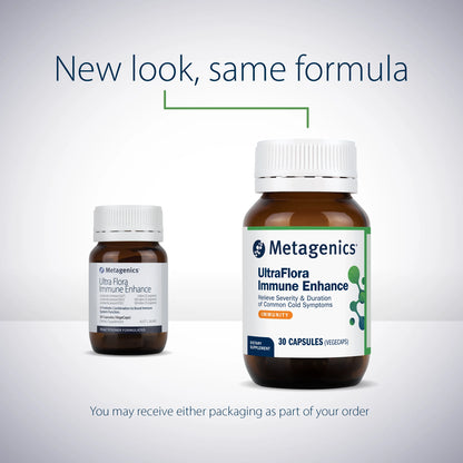 Metagenics UltraFlora Immune Enhance Probiotic new look same formula LGG HEAL9 8700-2 common cold immune stimulating Australia Health Potential