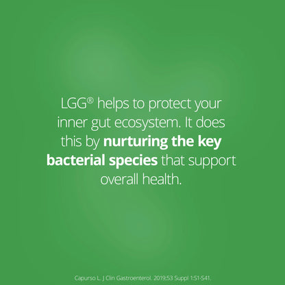 Metagenics UltraFlora LGG Forte Probiotic science tile LGG protects gut ecosystem nurtures key bacterial species overall health Australia Health Potential