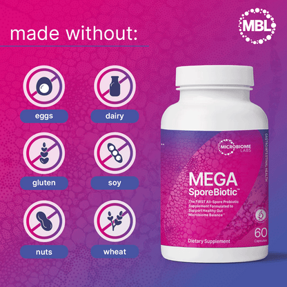Microbiome Labs MegaSporeBiotic 60 caps Allergen Free Gluten Dairy Soy Free Australia Health Potential