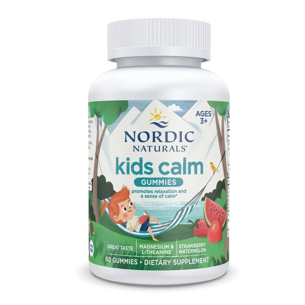 Nordic Naturals Kids Calm Gummies magnesium and L-theanine strawberry watermelon gummies