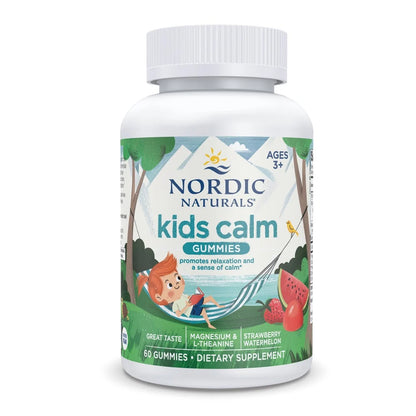 Nordic Naturals Kids Calm Gummies magnesium and L-theanine strawberry watermelon gummies