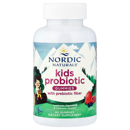 Nordic Naturals Kids Probiotic Gummies 60 gummies Bacillus coagulans prebiotic fibre gut microbiome digestive immune kids ages 3 plus Australia Health Potential