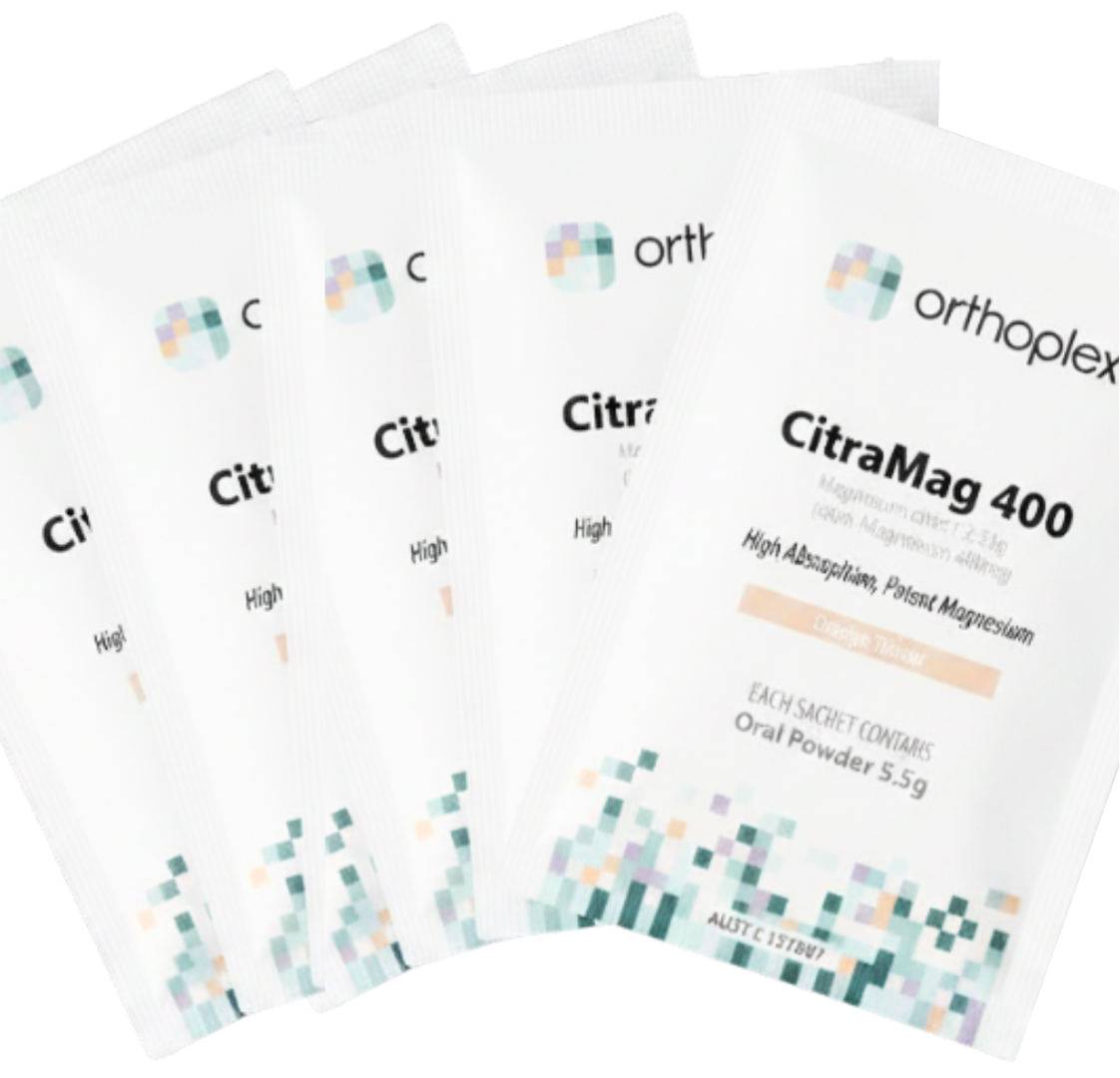 Orthoplex CitraMag 400mg magnesium citrate sachets – 5-pack practitioner sample for Metabolic Balance Phase 1 cleanse