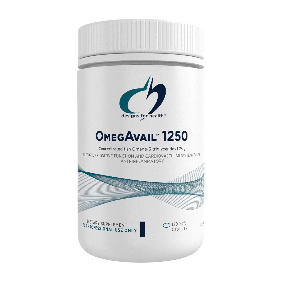 Designs for Health OmegAvail 1250 120 caps VivoMega Ultra Pure Omega3 Cardiovascular Brain Inflammation Australia Health Potential