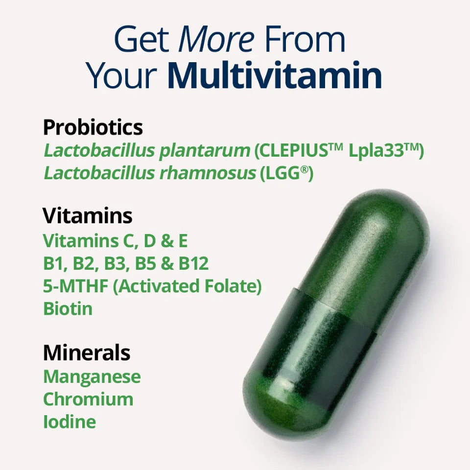 Metagenics UltraFlora Probiotic + Multivitamin | LGG, CLEPIUS Lpla33 ...