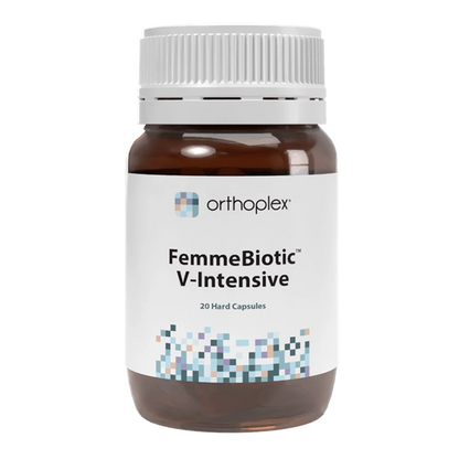 Orthoplex FemmeBiotic V-Intensive 20 capsules, vaginal probiotic for mild vaginitis relief – Health Potentia