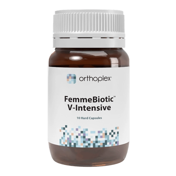 Orthoplex FemmeBiotic V-Intensive 10 capsules, vaginal probiotic for mild vaginitis relief – Health Potential